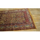 Early 20th Century Silk & Metallic Thread Persian Kashan Meditation Carpet