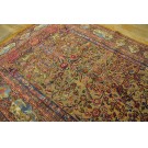 Early 20th Century Silk & Metallic Thread Persian Kashan Meditation Carpet