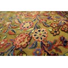 Early 20th Century Silk & Metallic Thread Persian Kashan Meditation Carpet